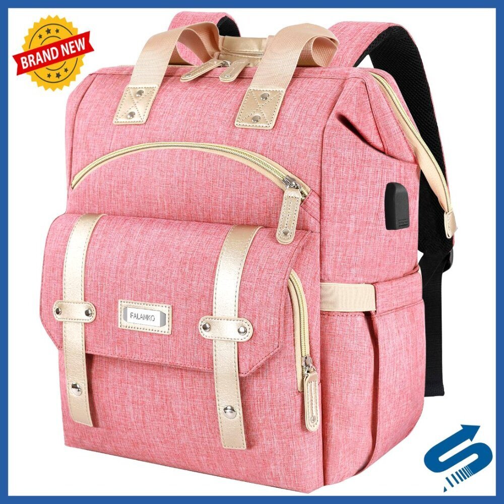Large Laptop Backpack with USB Charging Port Water Resistant Work Travel Bookbag